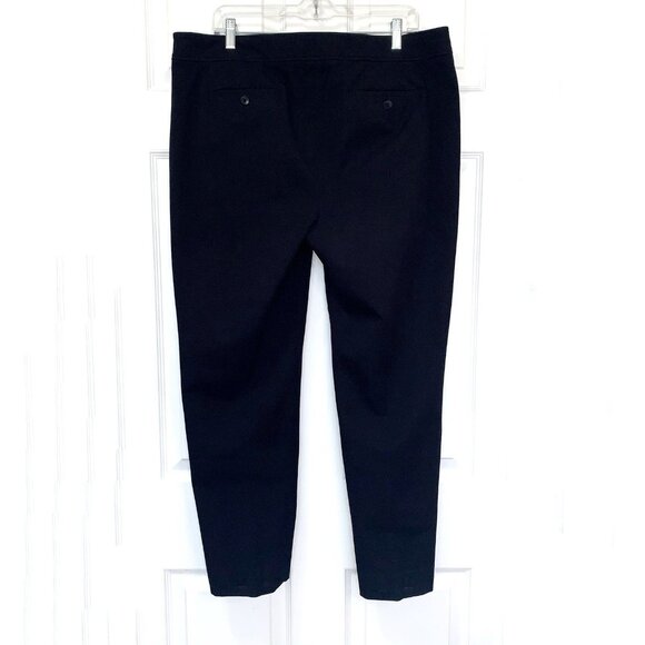Talbots Chatham Ankle Pants Womans 16 Black Cotton Stretch Pockets Side Zip prep - Picture 3 of 10